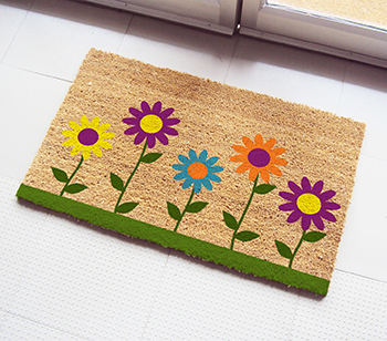 PVC Tufted Coir Mats - Natural Printed