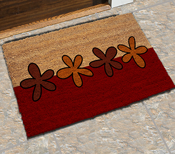 PVC Tufted Coir Mats - Natural Printed